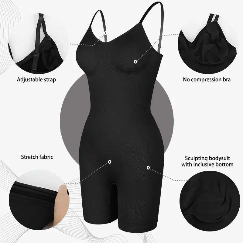New Bodysuit Shapewear Women Tank Top Tummy Control Full Body Shaper Anti Chafing Shorts Slimming Waist Butt Lifter W250910