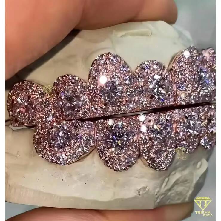 Customized Grillz S925 Sterling Silver with VVS Moissanite Iced Out Dental With Free Mold Kits Personalized Rapper Gift for Him