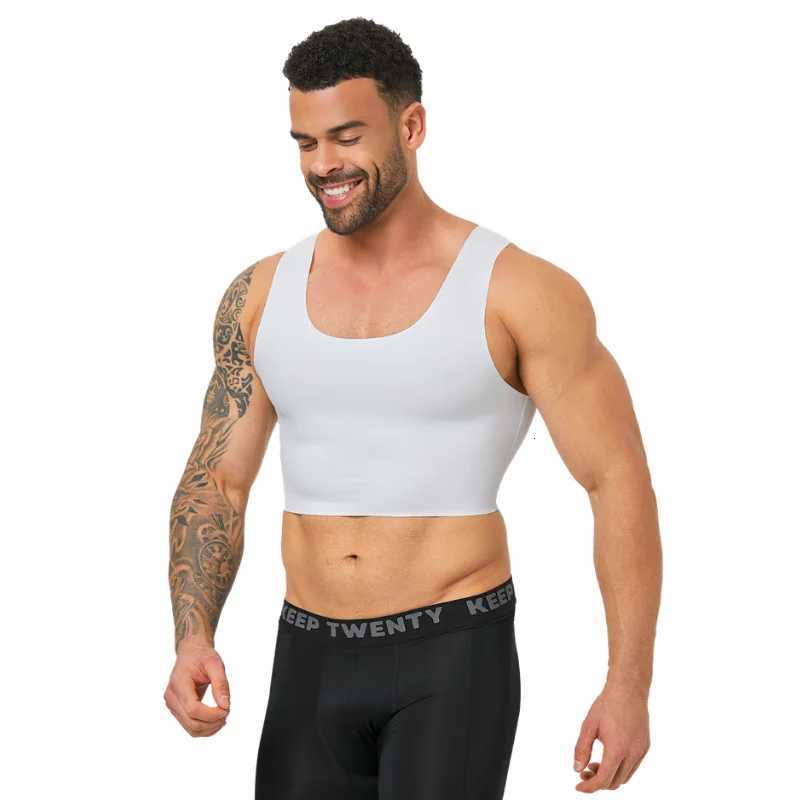 Mens seamless shaping short vest sleeveless slim fit underwear high elasticity breathable comfortable vest W250910