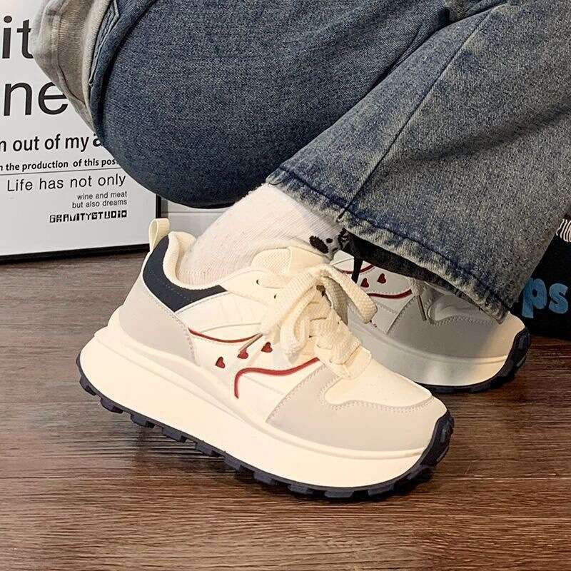 Designer Shoe Platform Sneakers for Women Spring Autumn 2025 New Casual Ins Niche Shoes Trend