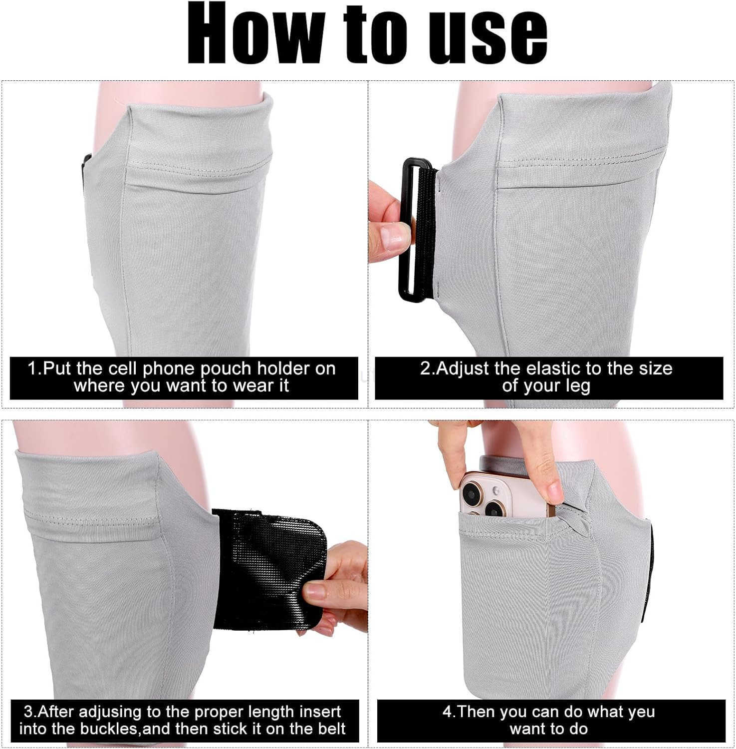 Leg Phone Holder Cell Phone Leg Straps Ankle Wallet Thigh Phone Holder Wallet Calf Straps Adjustable Arm Pouch Non Slip Sports Armband Storage Bag for