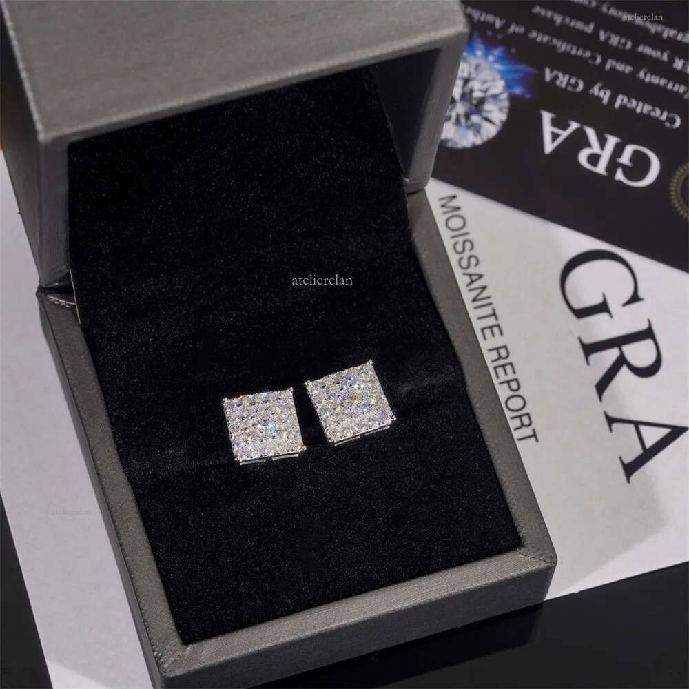 New best-selling sier vvs vs moissanite hip-hop earrings mens and womens trendy jewelry passes GRA test