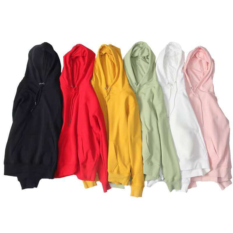 Fashion Plain Pullover with Logo Print Embroidery Men's Hoodie