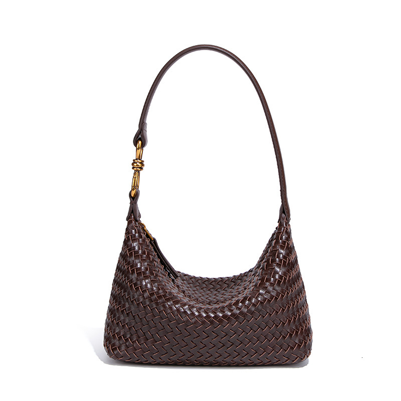 Early Autumn New Handmade Woven for Women Soft Leather Lunch Box Hobo Underarm Dumpling Versatile Light Luxury Tofu Bag