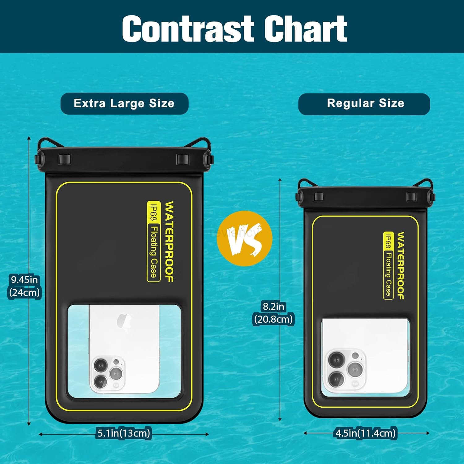 Large Floating Waterproof Phone Pouch Up to 10 Underwater Phone Case Cellphone Dry Bag for iPhone 16 15 14 13 12 11 Pro Max Xs Max XR X 8 7 Plus SEGal