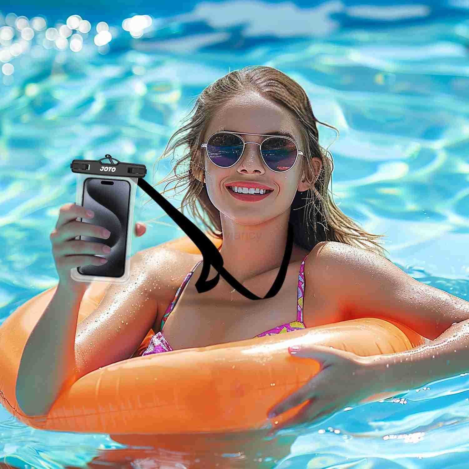 2 Pack Waterproof Phone Pouch Case Up to 7 IPX8 Underwater Phone Case Cellphone Dry Bag for iPhone 16 15 14 13 12 Pro Max Xs Max XR X 8 7 6S Plus SEGa