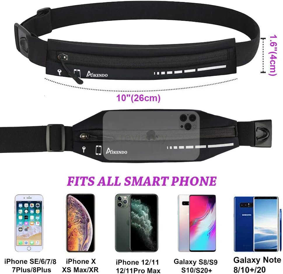 Slim Running Belt for Women MenRunners Fanny Pack Phone HolderRunning Pouch Waist bag for Workout JoggingMoney Belt Running Gear AccessoriesW250910