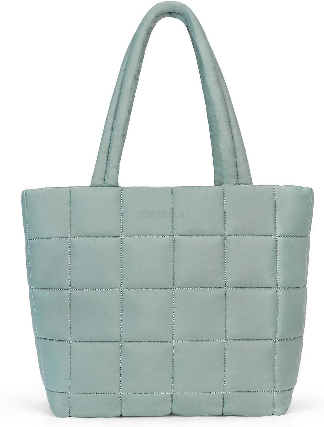 Mini Puffer Tote Bag Quilted Nylon Tote Purse Lightweight Puffy Shoulder Bag Soft Hobo Handbag for Work Travel M250910