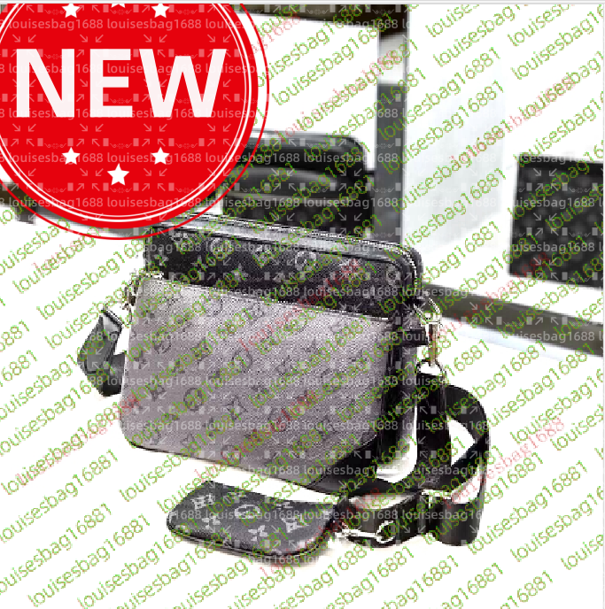 High Quality Designer bags mens womens POCHETTE TRIO Cross Body Wallets Leather tote bag Patchwork handbag shoulder bags Totes Purse Crossbody Bag with dust bag A169