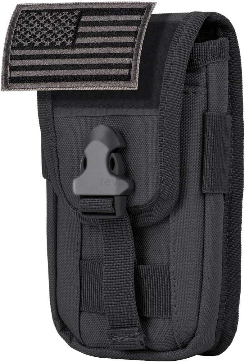 Tactical Phone Holster Pouch Tactical Smartphone Pouches Cellphone Case Molle Gadget Bag Molle Attachment Belt Holder Waist Bag for 4769 with US Flag 