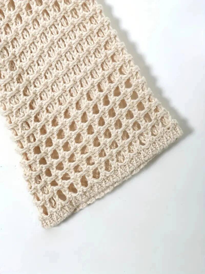 Crochet Knit Hollow Out Crop Top Long Sleeve Shrug Sweater Mesh Cover Ups Cardigan Streetwear Pullover Women Clothes Y2k dongdumaoyi