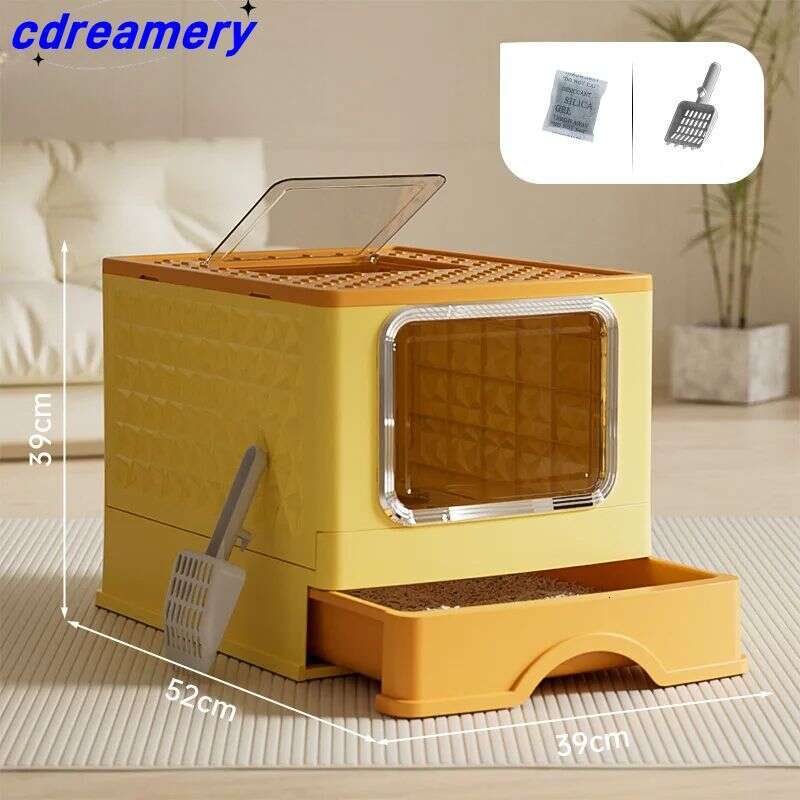 designer brand Litter Box Oversized Drawer Type Splash proof Fully Enclosed Cat Pet Supplies