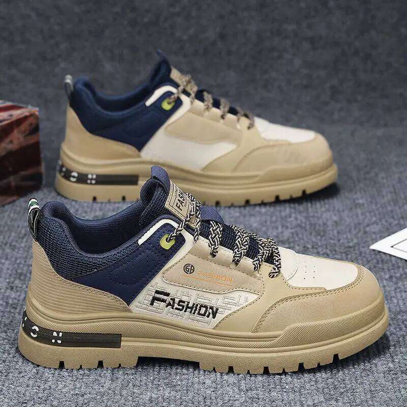 Men's Work Shoes 2025 New Autumn Waterproof Non Slip Height Increase Casual Shoes Comfortable Fashion Vintage Outdoor Sneakers