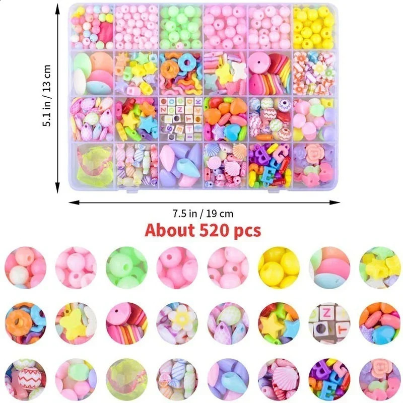 Girls DIY Bead Set Jewelry Making Kit for Kids Girl Pearl Beads Bracelets Rings Necklaces Creativity Kits Art Craft 250910