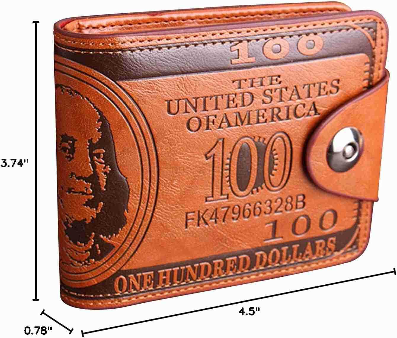 Men Us Dollar Bill Wallet Billfold Leather CARD Photo HolderZ250911