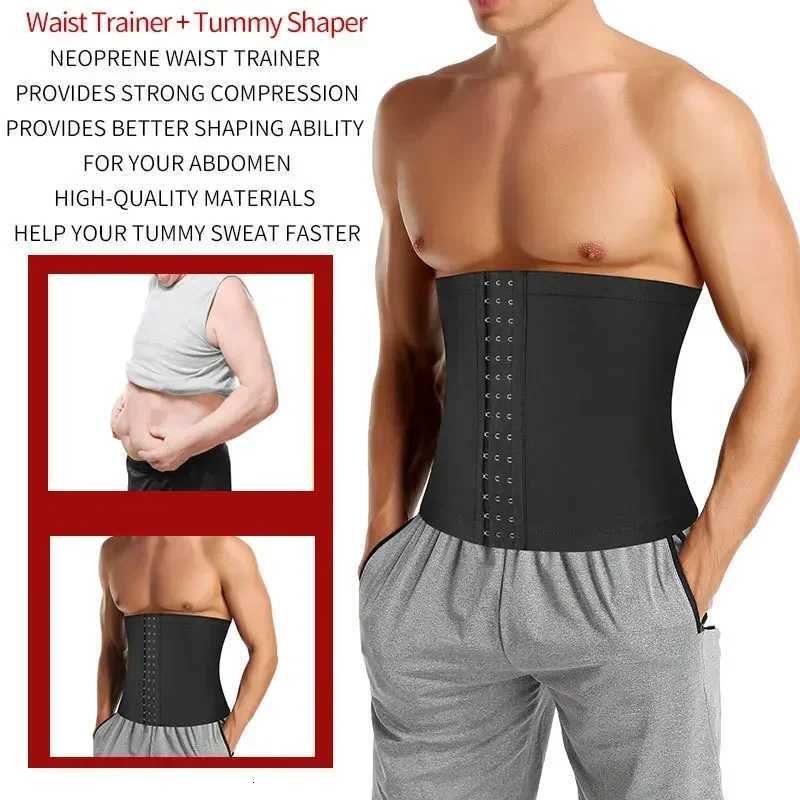 Men Waist Control Girdle Shapewear Corset Sweat Tummy Workout Sauna Thermo Abdomen Fat Men Gym Slimming Burning Belt W250910