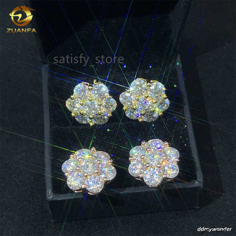 Hot Sale Dropshipping Fashion Jewelry Earrings Gold Plated Sier Vvs-Fl GRA Iced Out Screw Back Moissanite Stud Earring ddmywonder ddmywonder ddmywonde