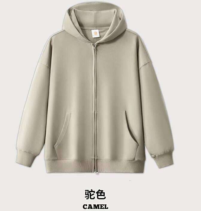 400g Cotton Heavyweight Oversized Cordless Unisex Zipper Blank Streetwear Men's Luxury Hoodie