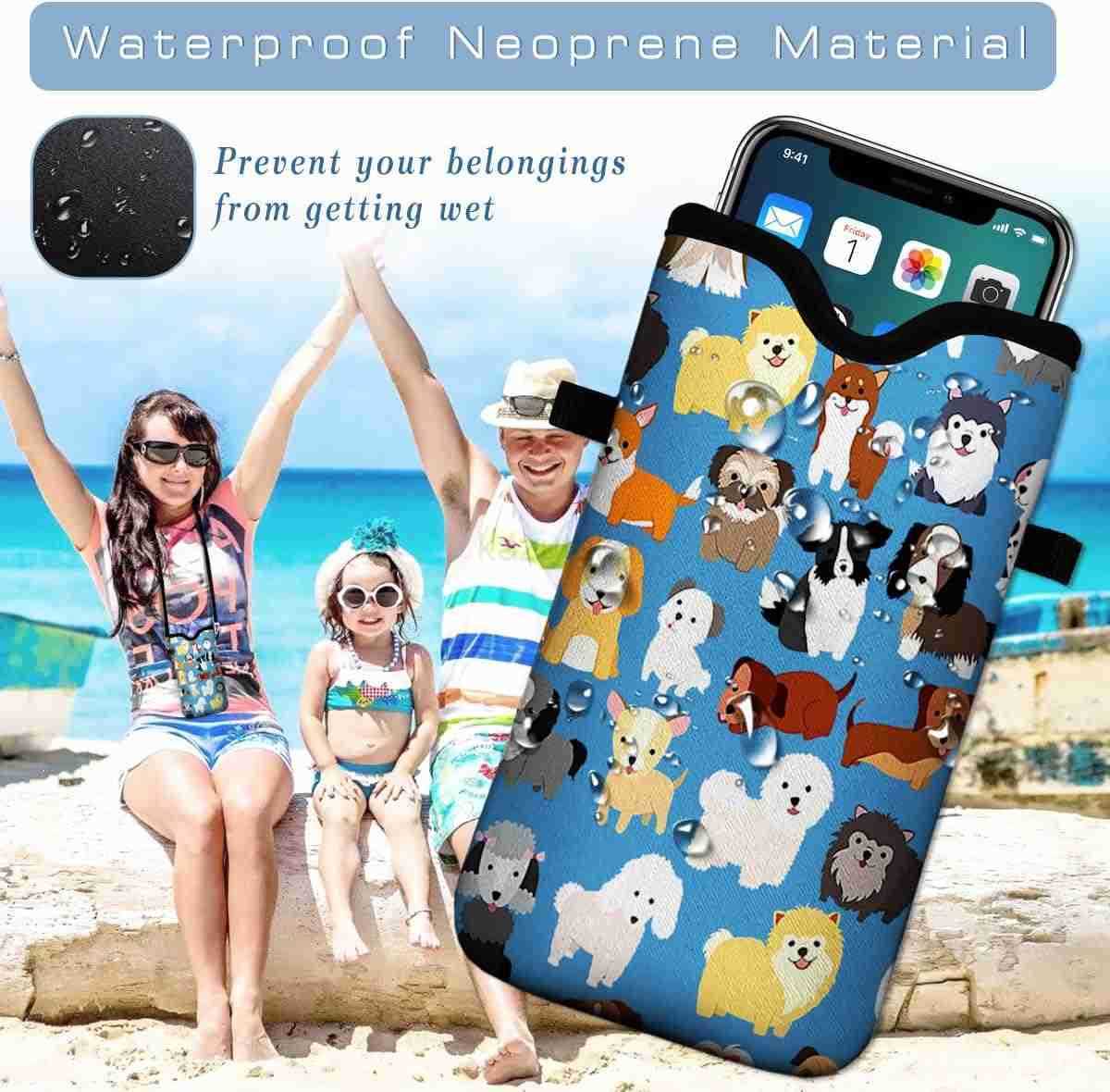 Cell Phone Pouch 75 X 43 in Cloth Mobile Protection Case Bag with Crossbody Strap Neck Lanyard Cell Phone Case Black Z250910