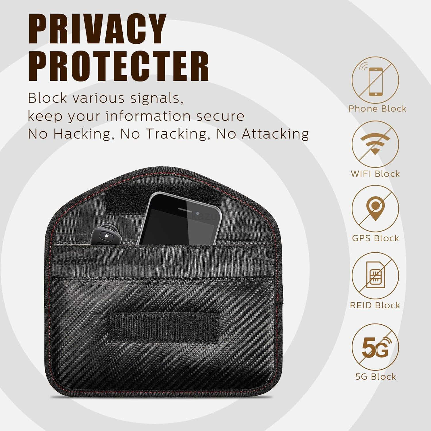 4 Pieces Faraday Bags Phone for Key Fob Protector Car RFID Signal Blocking GPS Antitracking Faraday Pouch Shielding Wallets for Cell Phone Privacy Car