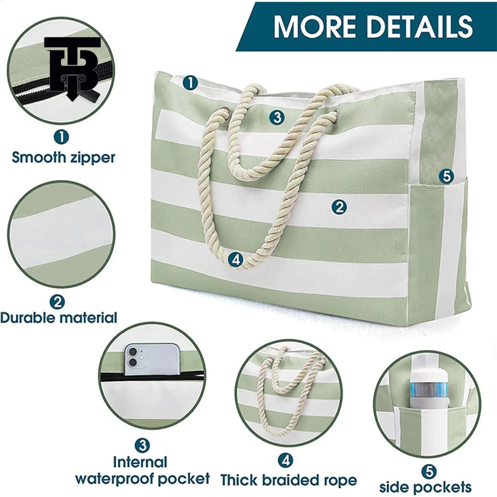 TB BHULAMTE2025 Women's Beach Bag Large Bag waterproof printed handbag casual shoulder sandproof swimming bag Travel luxury designer bag and mult