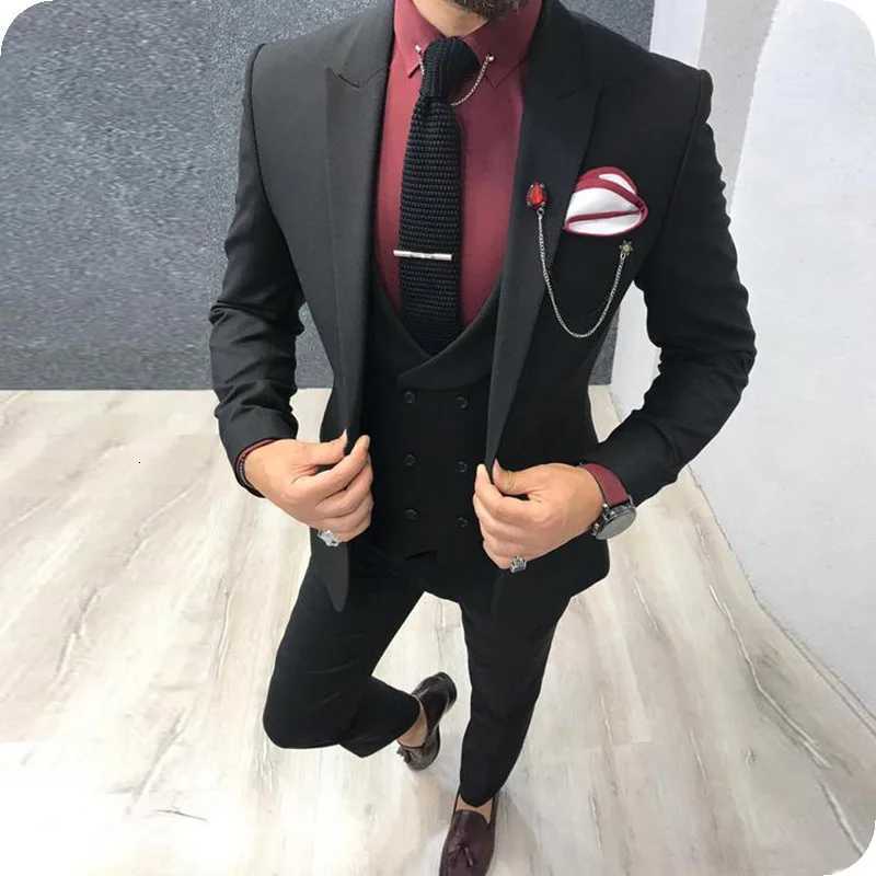 Elegant Mens suit Threepiece Fashion Ball Party Mens suit Top vest pants W250910