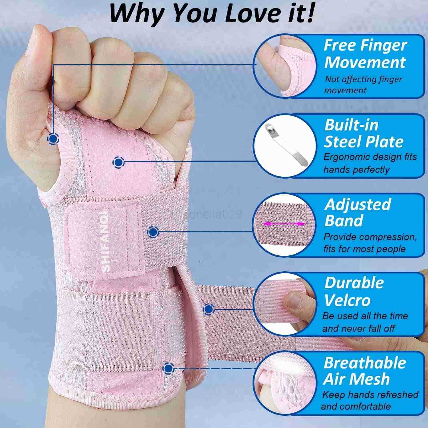 Wrist Brace for Men and Women Recovery Night Wrist Sleep Support Brace Adjustable Support Splint for Wrist Pain Carpal Tunnel Arthritis Tendonitis Pin