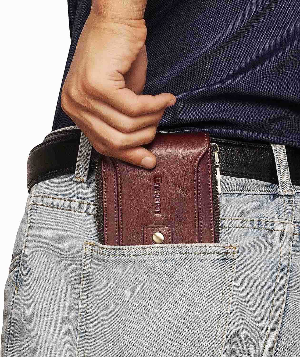 Mens Wallet with Zipper RFID Blocking Secure Genuine Leather Bifold Zip Around Wallets Multi with CARD HolderZ250910