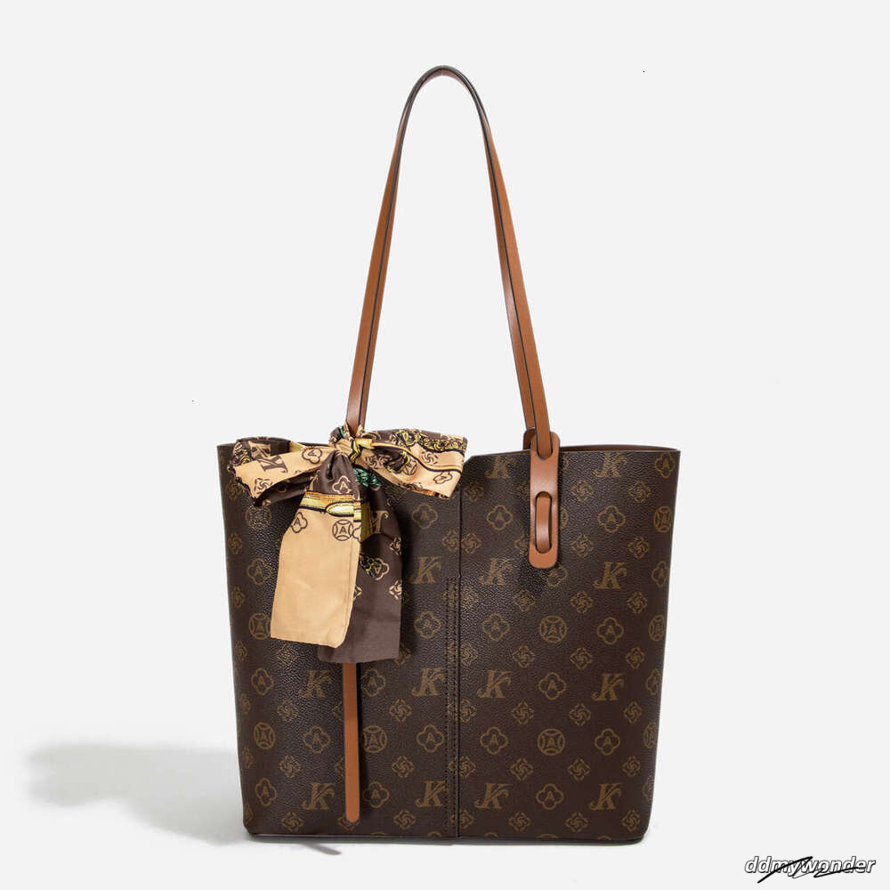 New Tote - Unisex Scarf Print Shoulder Bag, Large PVC Work Bag With Dual Straps (29X28cm, 1200G) ddmywonder ddmywonder