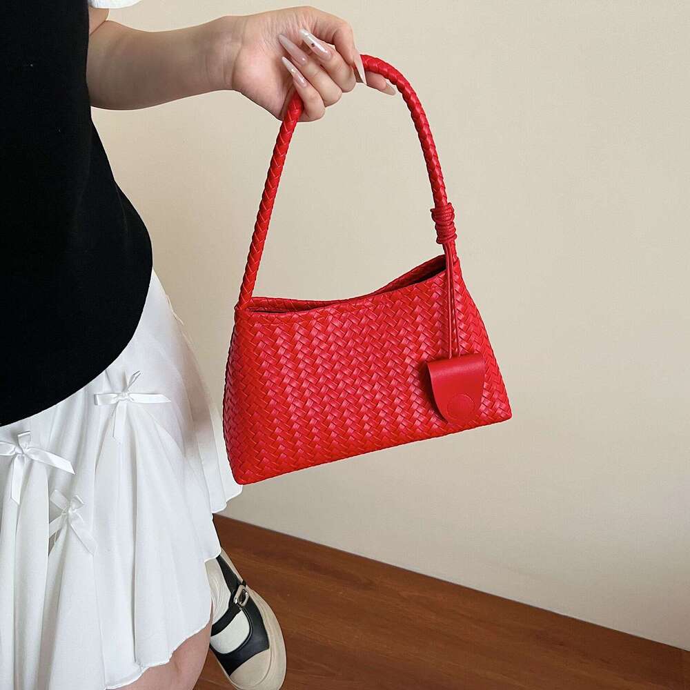 Niche Handwoven Underarm Fashion Casual Handheld Mother-Daughter Large Capacity Shoulder Bag for Women
