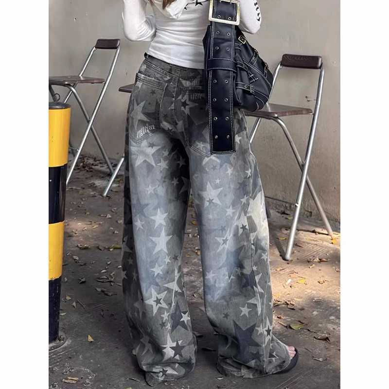 ZHIZOU Women Y2k Camouflage Cargo Jeans Harajuku 90s Vintage Baggy Star Denim Trousers Japanese 2000s Style Oversize Jeans Pants Z250910