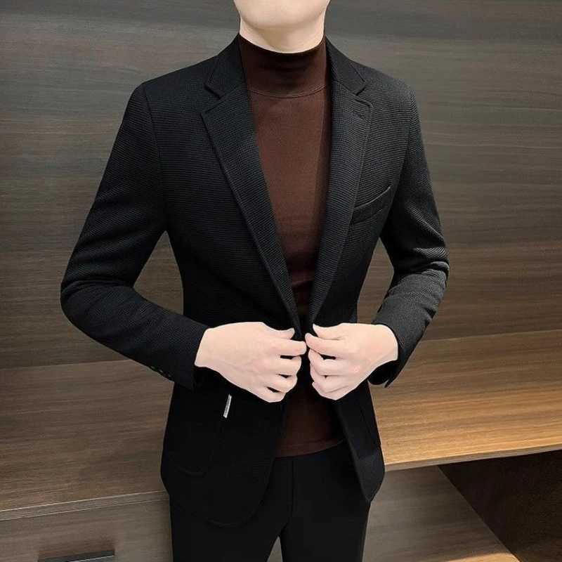 Male Business Blazer Spring Autumn Single Breasted Coat New In High Quality Fashionable Simple Clothing Mens Suit Dress Jackets W250910