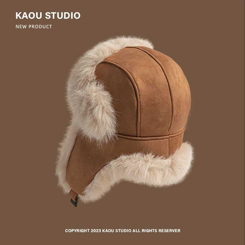 Winter fleece thickened Lei Feng hat mens and womens warm ear hair fleece hat outdoor ski hatXJ250910