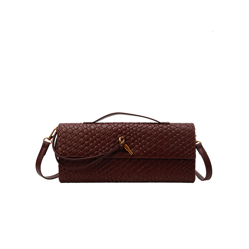 2025 autumn new niche design woven bag light luxury elegant grand organ rectangular bag fashionable women's shoulder bag designer bag