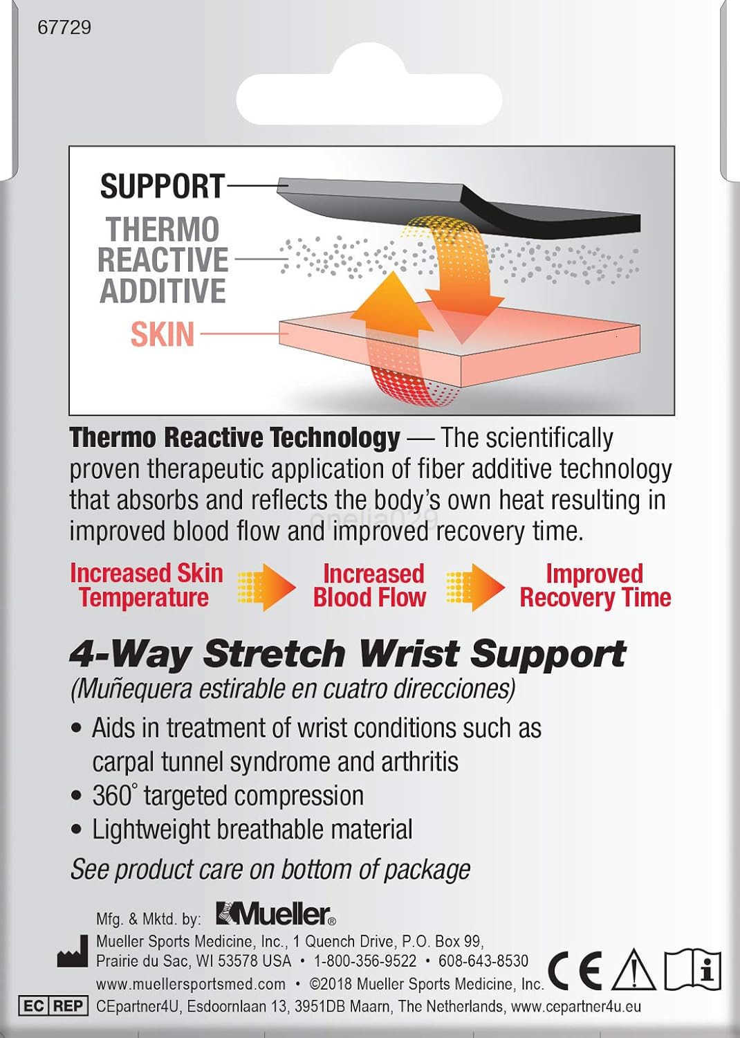Sports Medicine FIR 4Way Wrist Support Wrist Pain Relief Support for Men and Women Ideal for Carpal Tunnel Tendinitis Arthritis BlackBlue W250910