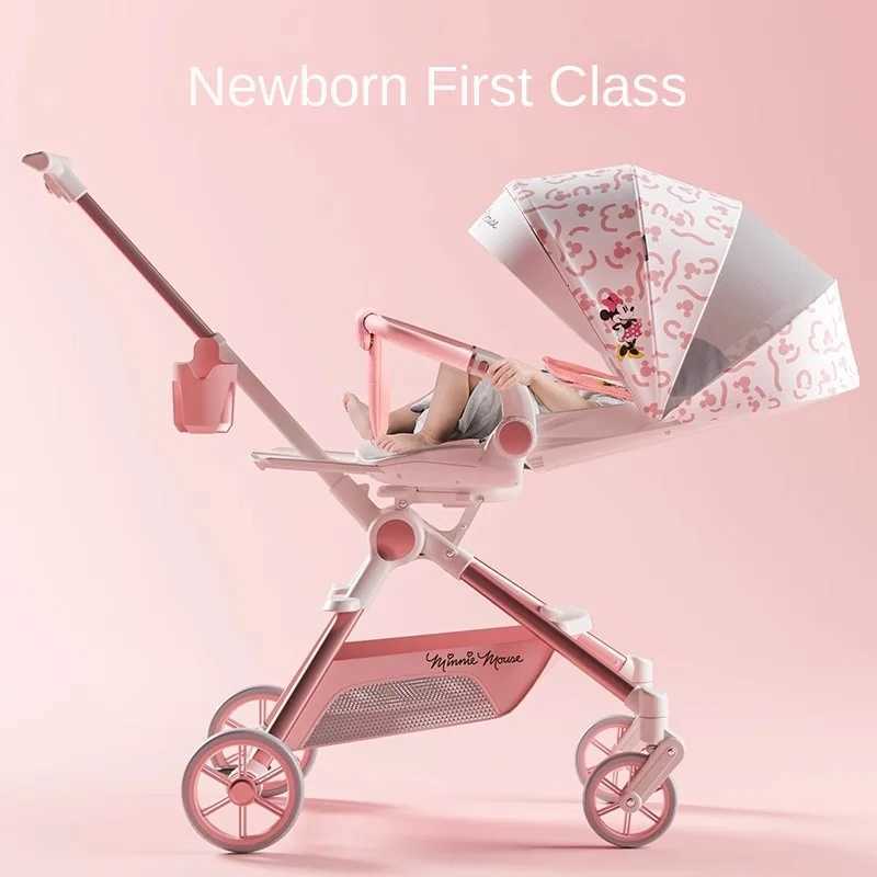 Pink Newborn Stroller can sit or lie down 06 years old Children Lightweight Folding Boardable Travel 360 Steering Stroller W250910