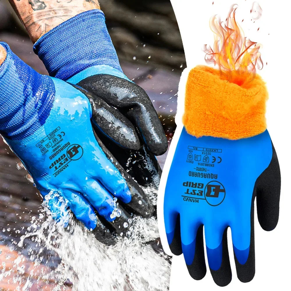 Waterproof Winter Work Gloves Superior Grip Coating Thermal Liner Insulated Warm for Outdoor Cold Weather Ice Snow Skiing Gloves 250910