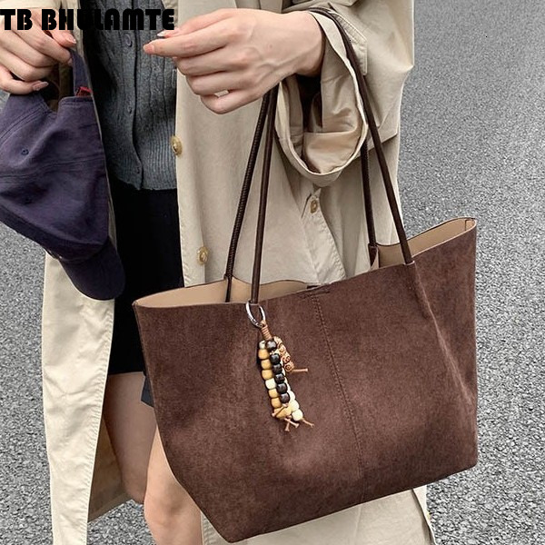 Free Shipping Designer Bag Simple Suede Tote Bag For Women 2025 Autumn Luxury Bag Winter New Velvet Mother-daughter Bag Large Capacity Handbag Shoulde