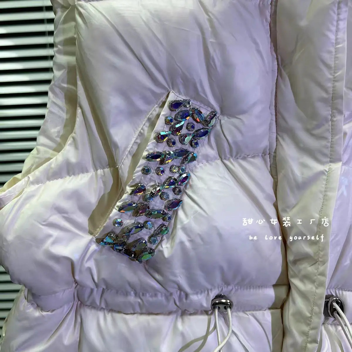 In Bling Diamonds Stitch Autumn Winter Sleeveless Outwear Coat Jackets for Womens Cotton Padded Thick Warm Vest Waistcoat 250823