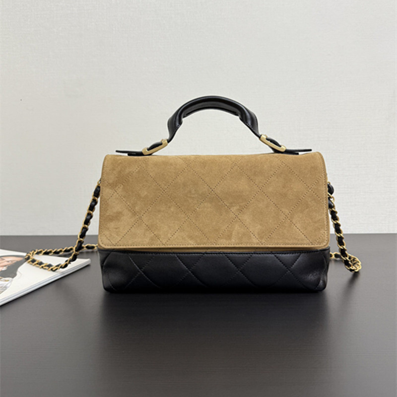 Real Cow Suede Leather Shoulder Bags Vintage Plaid Designer Patchwork Satchel Hande Purses Crossbody Messenger Bag Party Clutches Handbags Newest Female Tote 0974