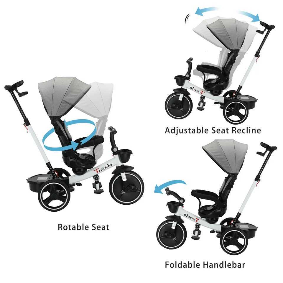 Ubravoo Baby Stroller Tricycle Ride Bike 5in1 Adjustable Canopy Sitting LyingCeleri Disassembly Assembly15 Years W250910