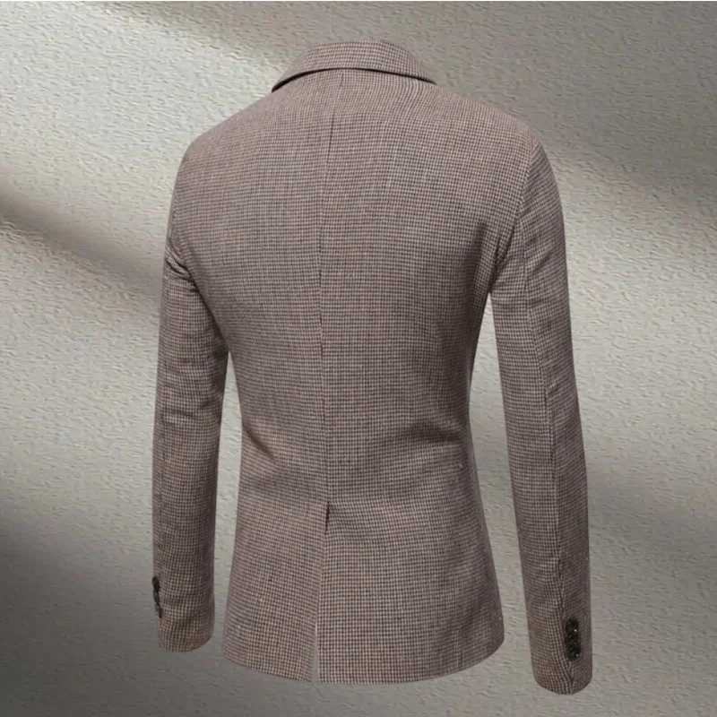 Autumn Winter New Woolen Mens Suit 2 piece Set Tailored suit jacket suit pants Beige Black Mens business suit W250910