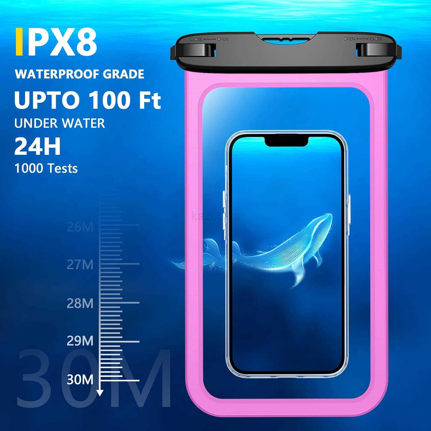 2 Pcs Waterproof Phone Pouch Up to 10 Large Universal IPX8 Waterproof Cell Phone Case Dry Bag with Lanyard for iPhone 16 Pro Max16E151413 S25 UltraS24