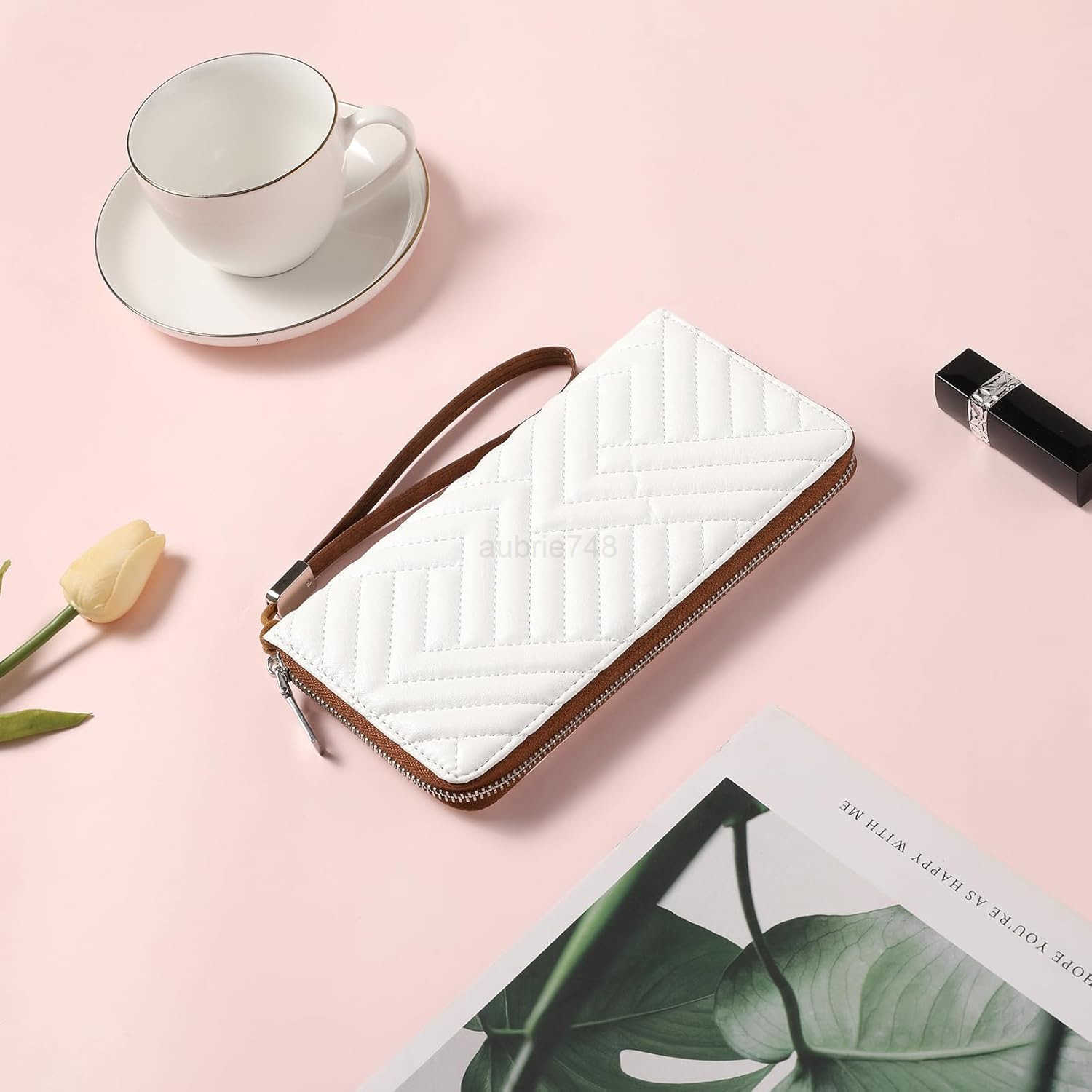 Womens Wallet RFID Blocking Leather Large Capacity Long Purse Card Clutch WristletZ250910