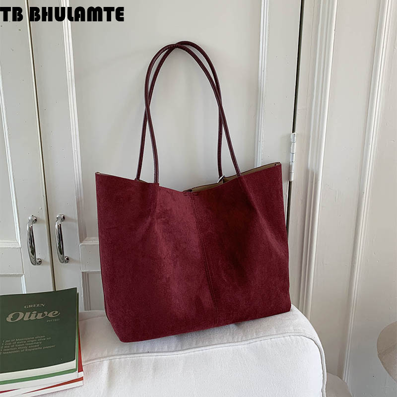 Free Shipping Designer Bag Simple Suede Tote Bag For Women 2025 Autumn Luxury Bag Winter New Velvet Mother-daughter Bag Large Capacity Handbag Shoulde