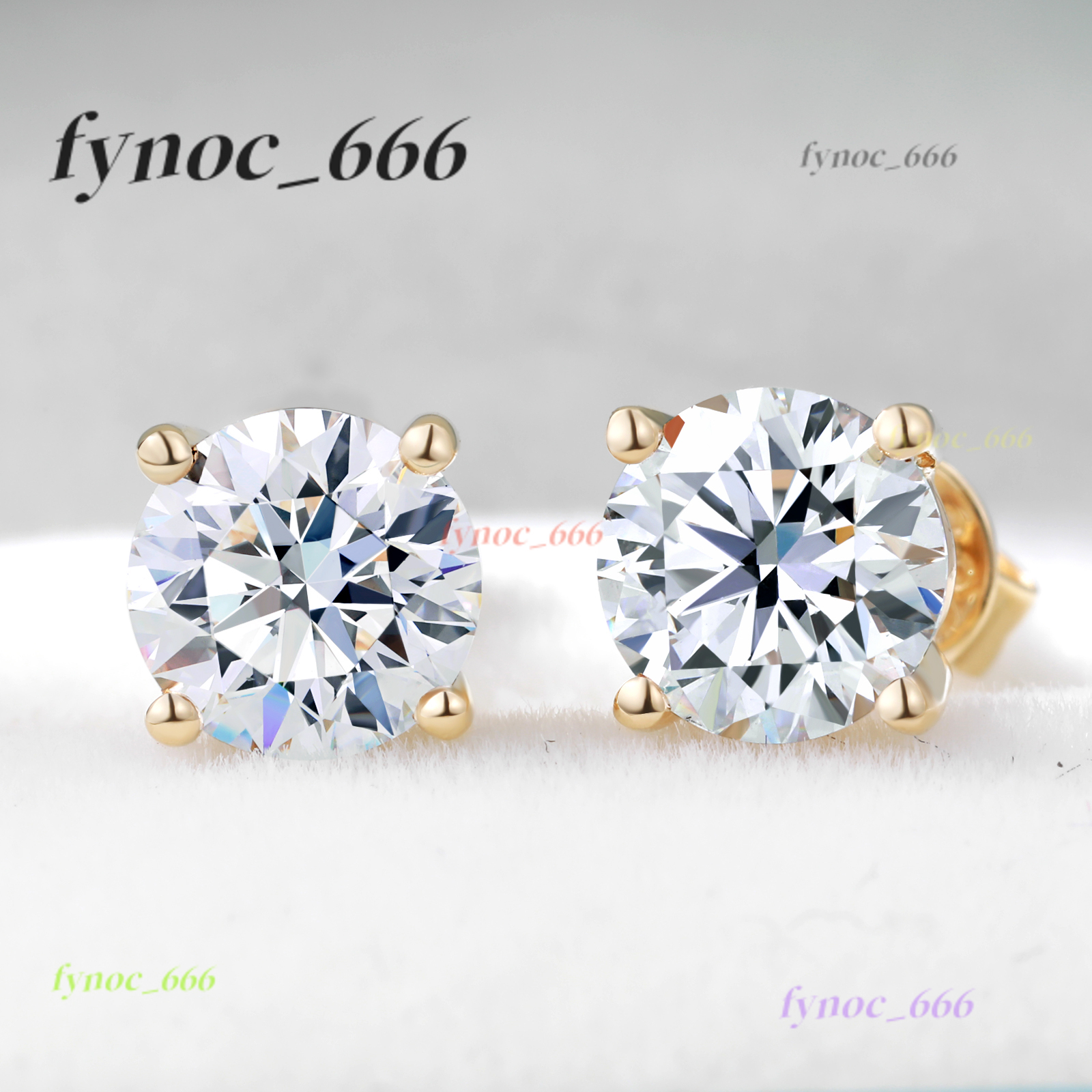 Wholesale Jewelry Classic 18K Gold Plated 925 Sterling Silver VVS Moissanite Diamond Stud Earrings Men Women