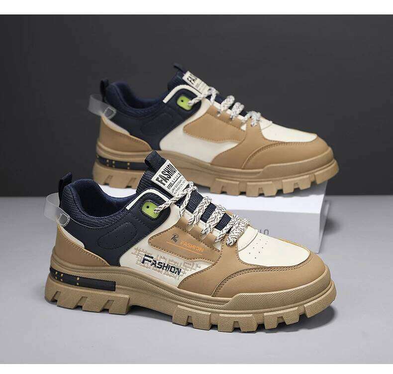 Casual Shoes Mens Sneakers Leather Outdoor Platform Fashion Luxury Designer Sports Running Hiking Skateboard Boots Autumn