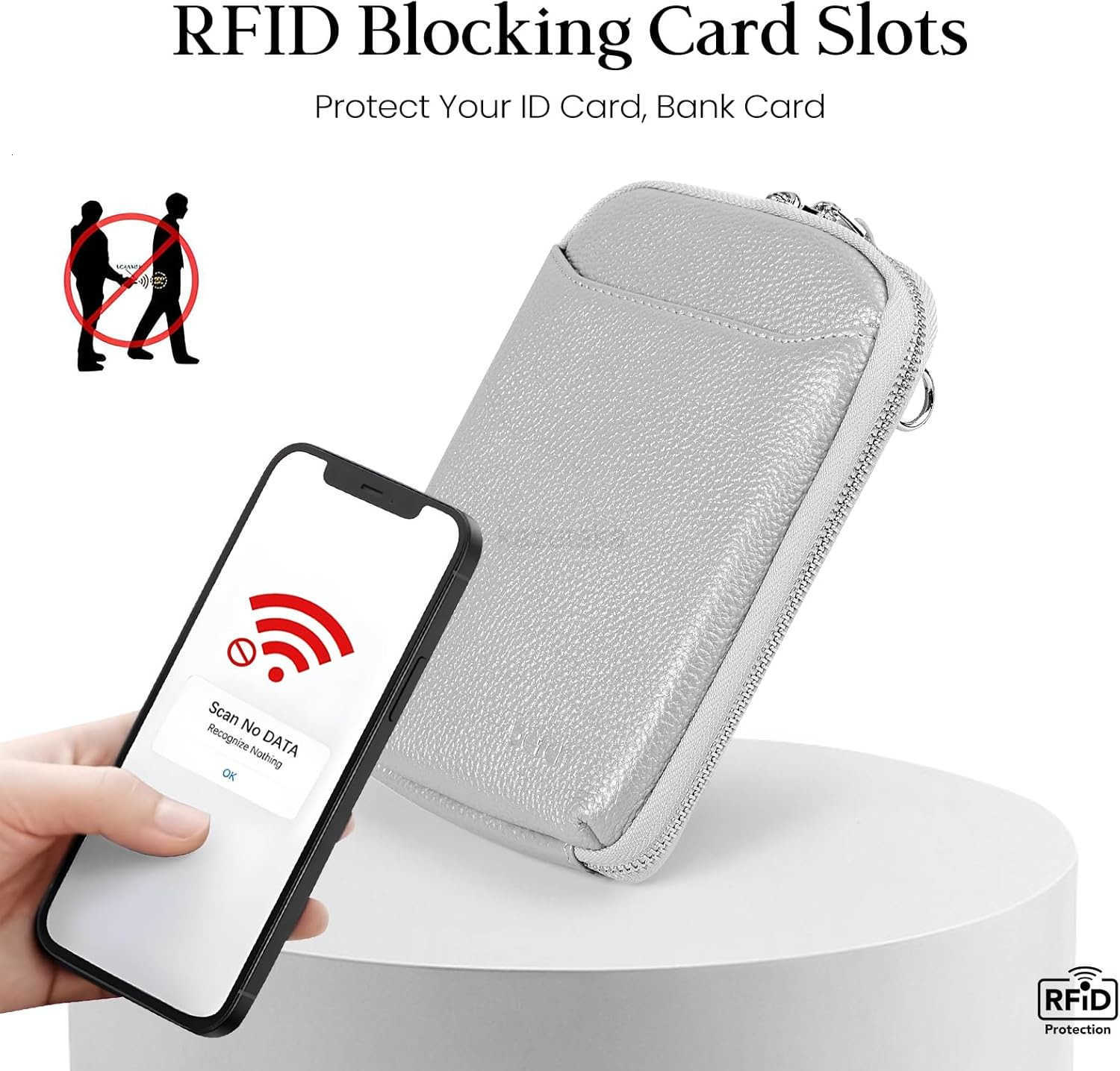 Genuine Leather Crossbody Cell Phone Purse for Women Small Zip Around RFID Blocking Crossbody Wallet Bags Z250910