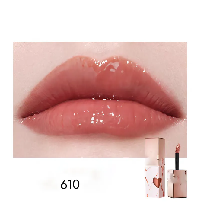 Marble Love Lip Glaze Mirror Lip Glaze # 422 # 610 Festival Limited Moisturizing Crystal Shiny Glitter Lipgloss 5.5ml Makeup