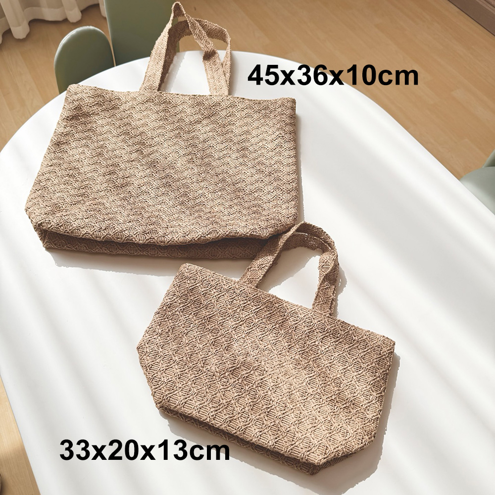 Designer Women Lady Straw Shoulder Beach with Handle Giveaway Lunch Bag Cosmetic Beauty Pouch Makeup Organizer Box Storage Case